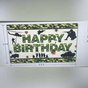 HAPPY BIRTHDAY banner military themed